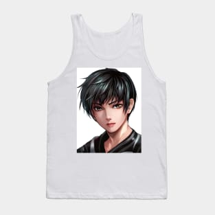 Grey Hair Anime Boy Tank Top